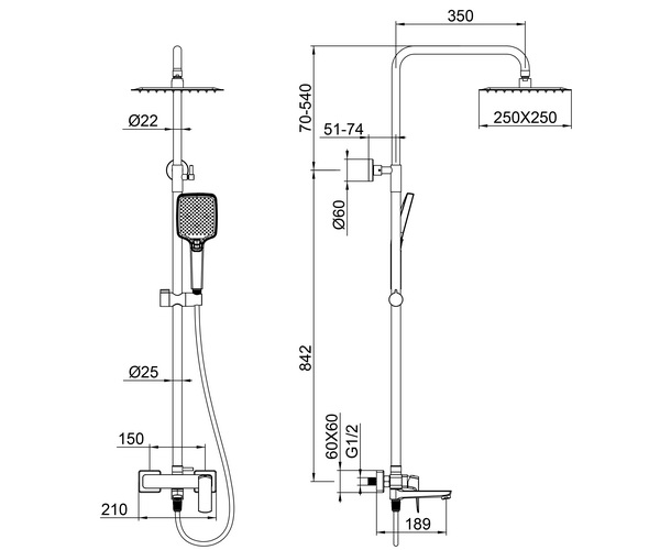 душевая система WONZON & WOGHAND FORZA